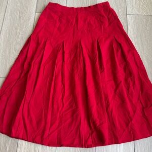 Vintage Lowell & Whitney Red Pleated Wool Skirt